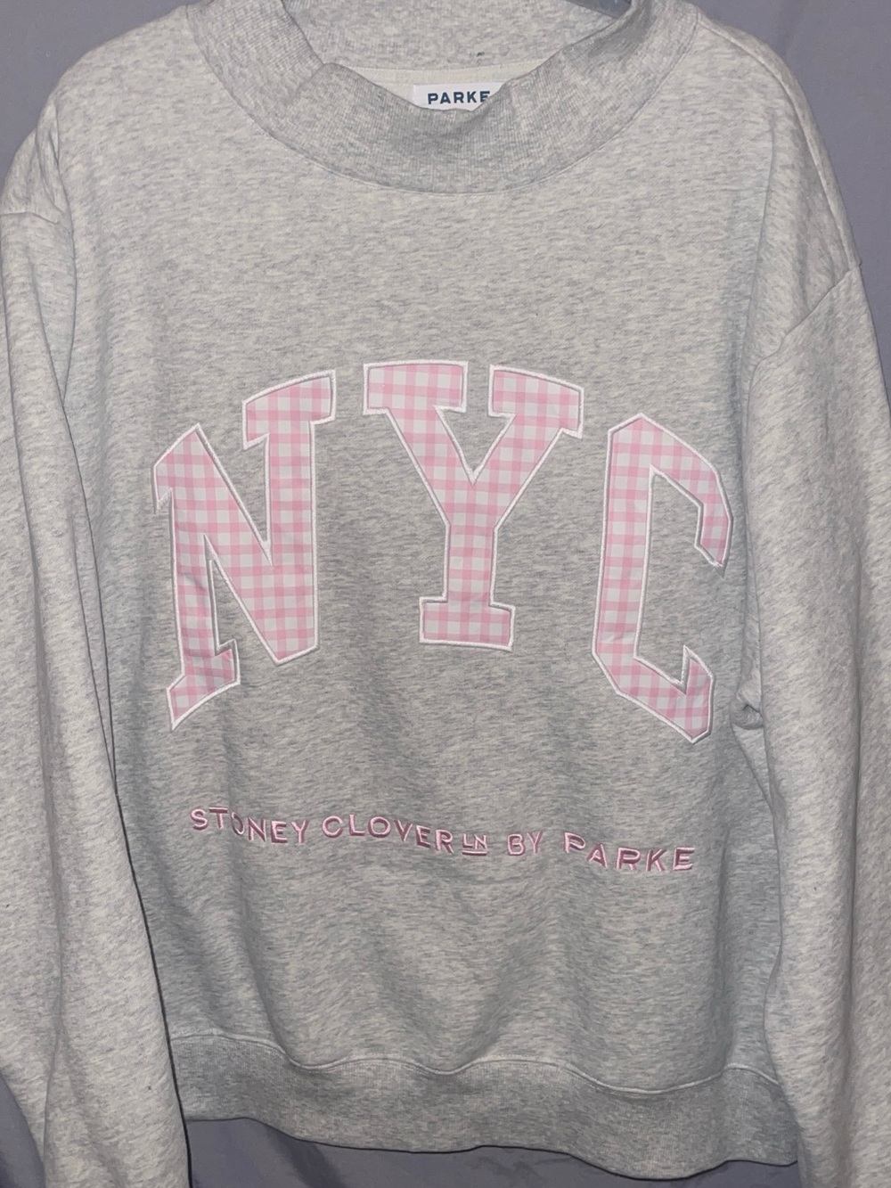 Parke x Stoney Clover Lane Gray Gingham Mockneck